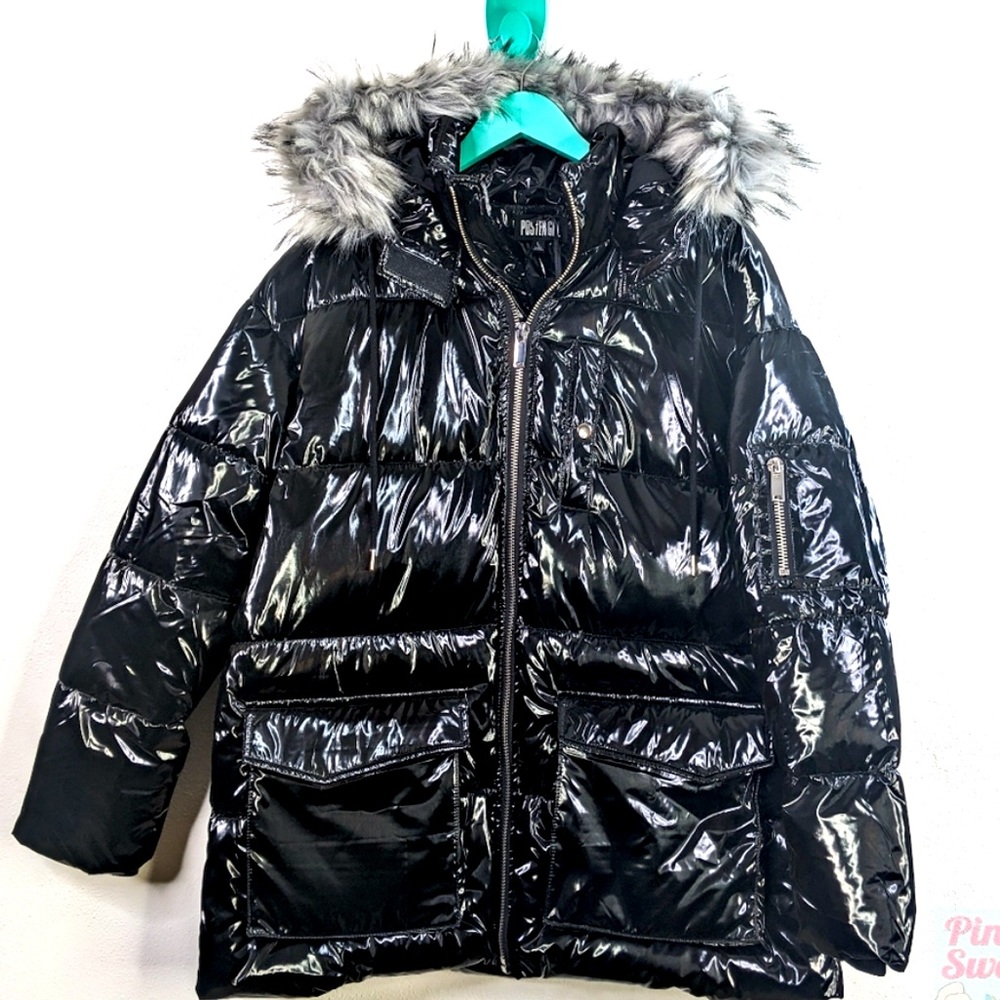 Dolls Kill NWT Poster Girl Puffer Jacket Faux Fur Large